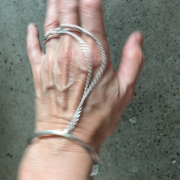 Pamela Love sterling silver bracelet and double ring- on chain - Picture 7 of 9